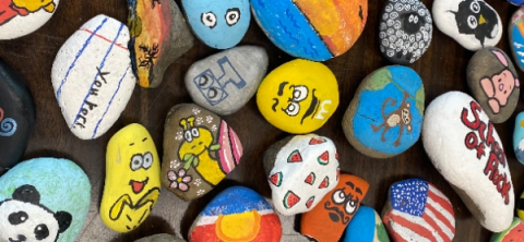 Find one of our rocks, scan the QR code and join us at the party!